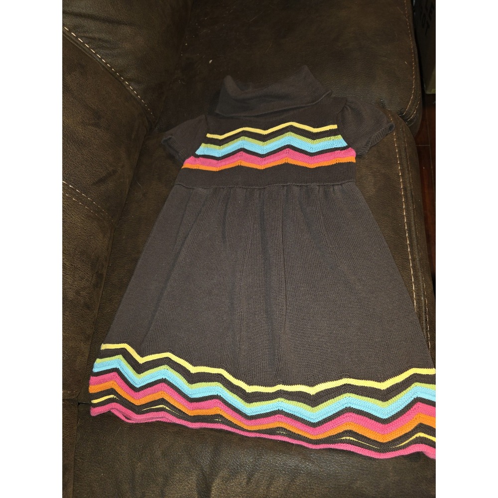 Gymboree woodland friends brown chevron dress size 6